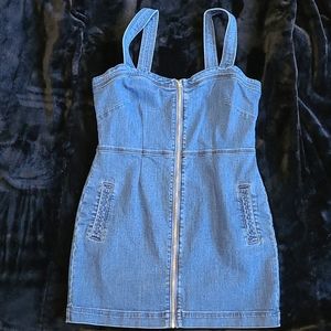 Denim Zip Front Dress